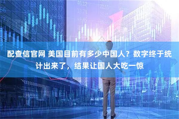 配查信官网 美国目前有多少中国人？数字终于统计出来了，结果让国人大吃一惊